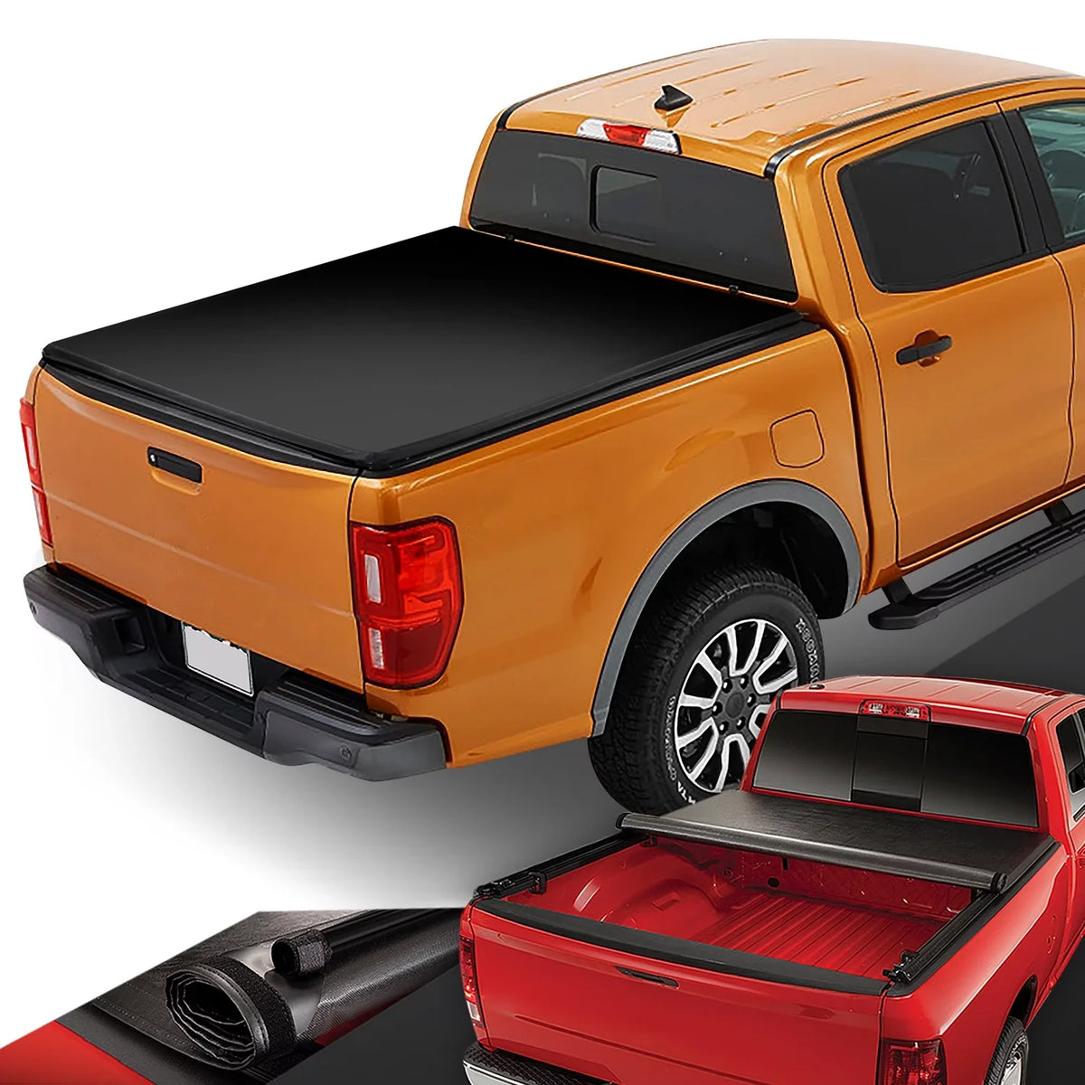 2019 Matte For Vinyl Black 2021 --090 to Roll-up Bed 20 Ford Motoring 5Ft Tonneau Shield Truck Top Ranger Soft Short