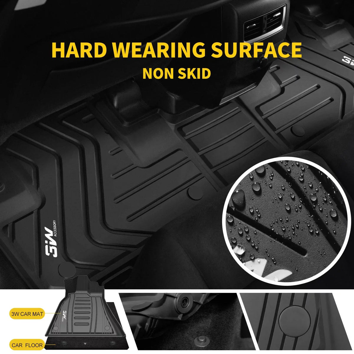 (2016-2020) with Mats Climatic All Liner Mats - Car Floor RX450h, Lexus for Heavy Duty Lexus Black for RX350 Floor Odorless Set 3W Custom Fit Carpet