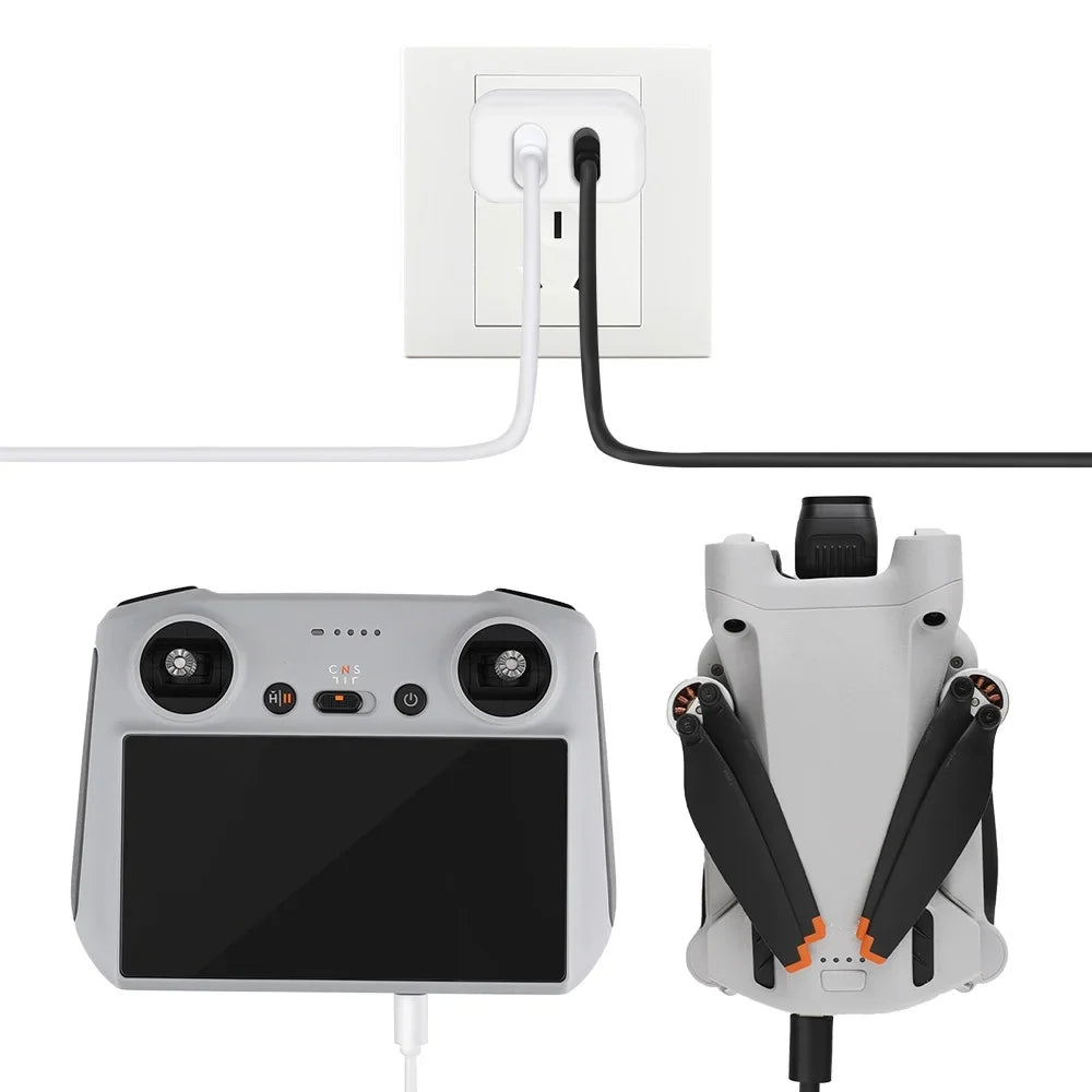 30W Dual-Port Parts Pro Type-C with Charging Cable 2/Mini for Mini 3 Charger Charging