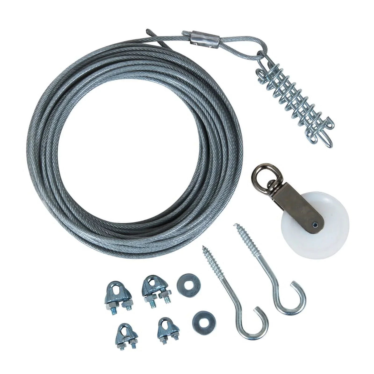 Cable Dog Cable Tie-Out Aspen Pet Plastic Gray Coated