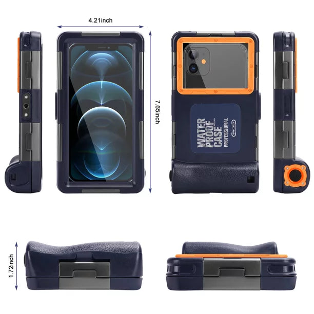 Moistureproof Photo with Video Protective Underwater to [15m/50ft] Case for Professional Lanyard all Snorkeling Housing 5z Surfing UrbanX nova Diving Phones Swimming And 6.9 Inch Up