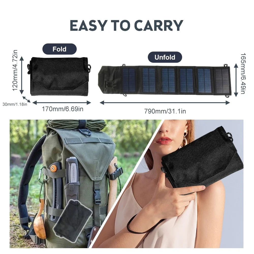 Recharger for 12W , Panel Travel Camping Foldable Solar Dual
