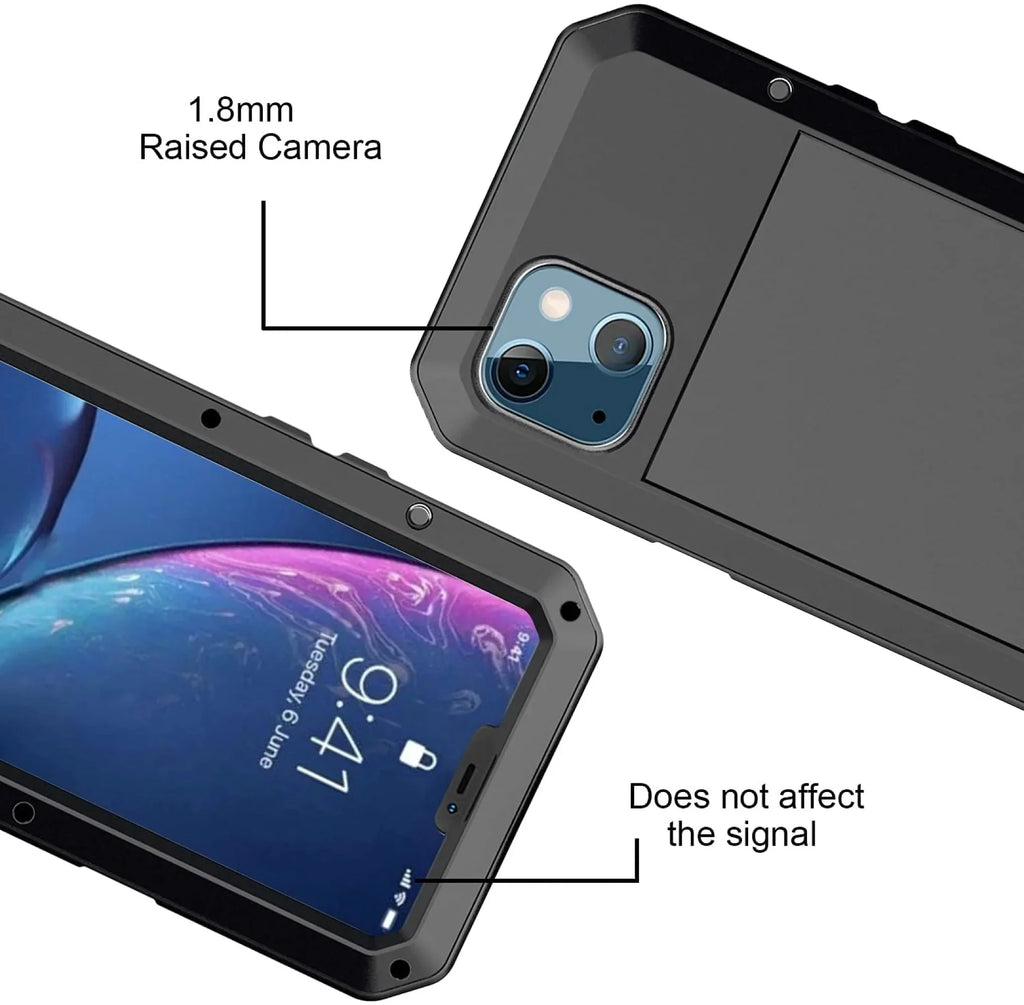 Outdoor Shockproof Military Metal 12 Aluminum Travel and Duty Glass Scratch Rugged Max Heavy iPhone Grade Gorilla Pro Case (Silver) Defensive Protection,