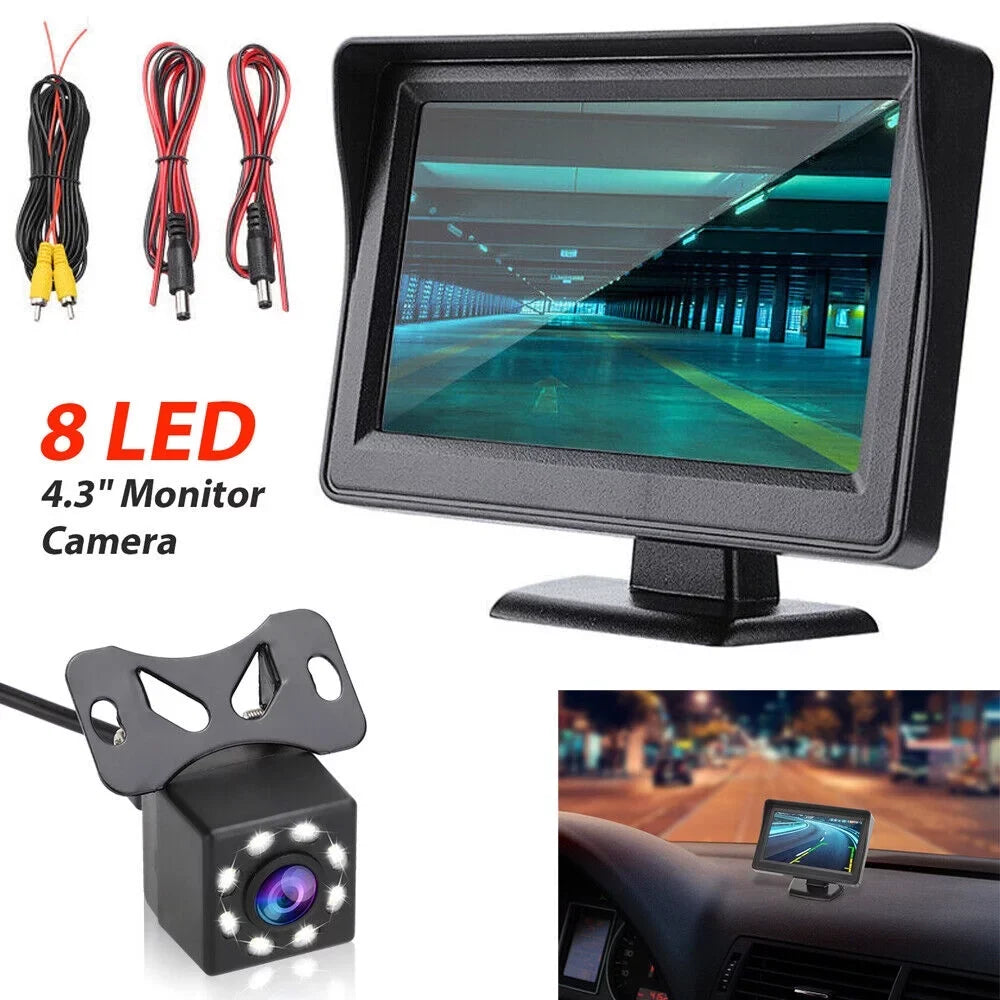 Installation One Easy Cars, Suvs Trucks, Power 4.3 Rear Camera Grid Night Camera Vision Use for Lines Backup Camera Car Moistureproof 8 Backup 720P Backup Reverse/Continuous Pickups, Inch System