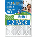 700 12 Comparable & by Furnace 5 of Rating, . 8 Filter Air Filters 18x18x1 - in Pack to Made