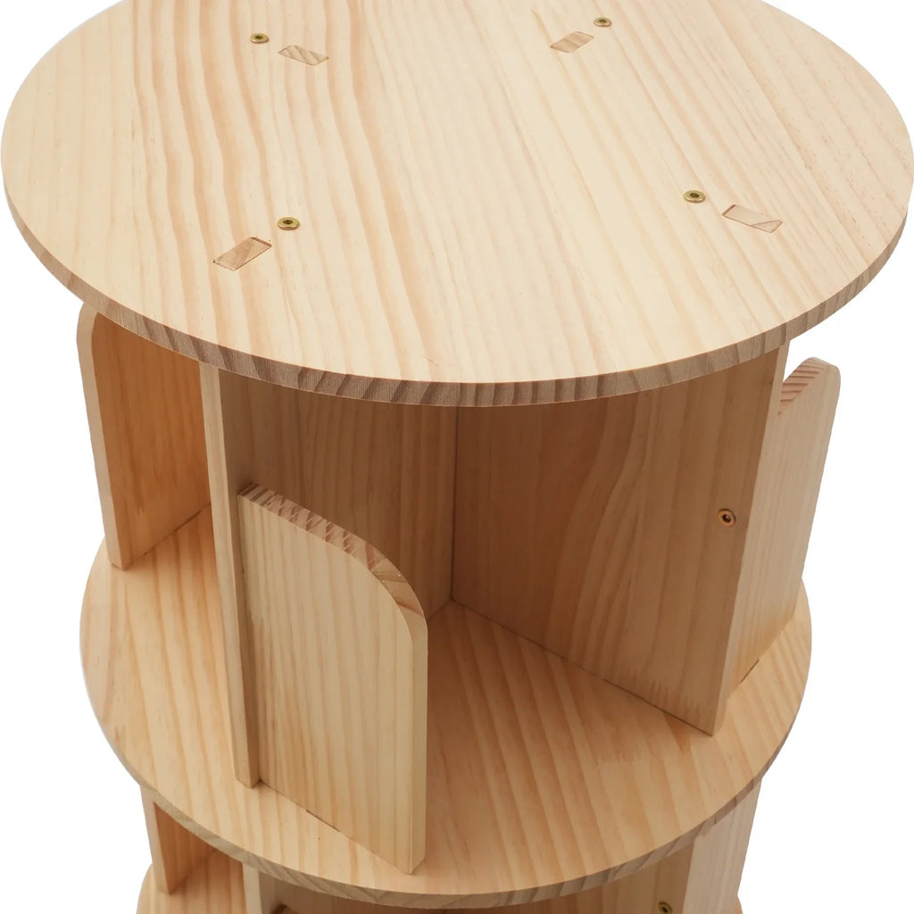 Bookshelf Bedside Standing Wooden Organizer Table Rack Stand Bookcase Floor Storage Rotating Night