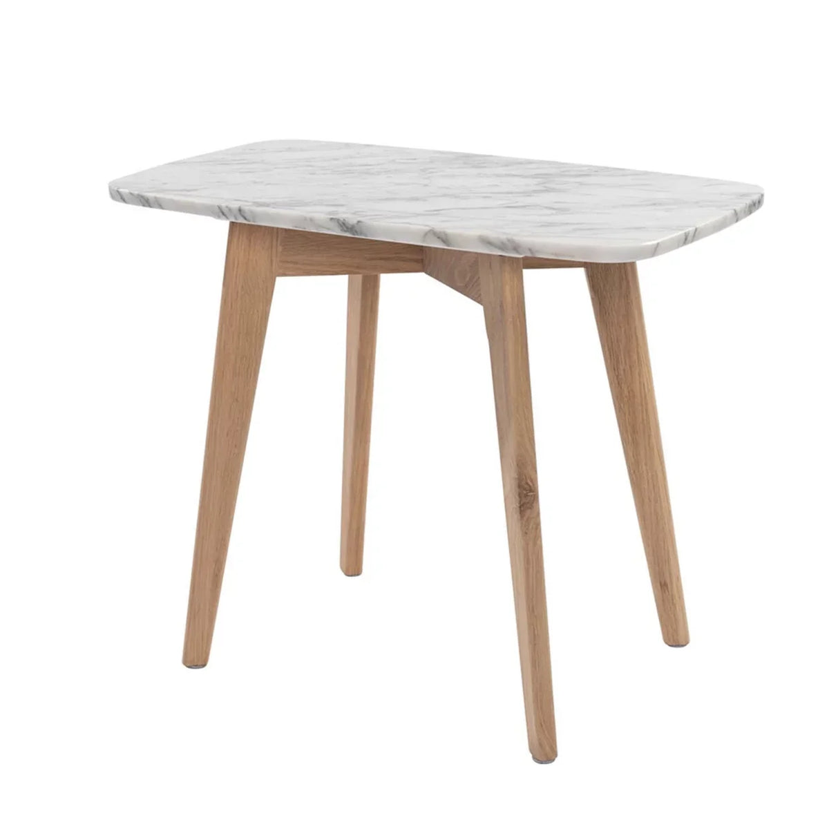 x White Legs Cima 21" Marble Rectangular Oak Carrara Table Italian 12" with