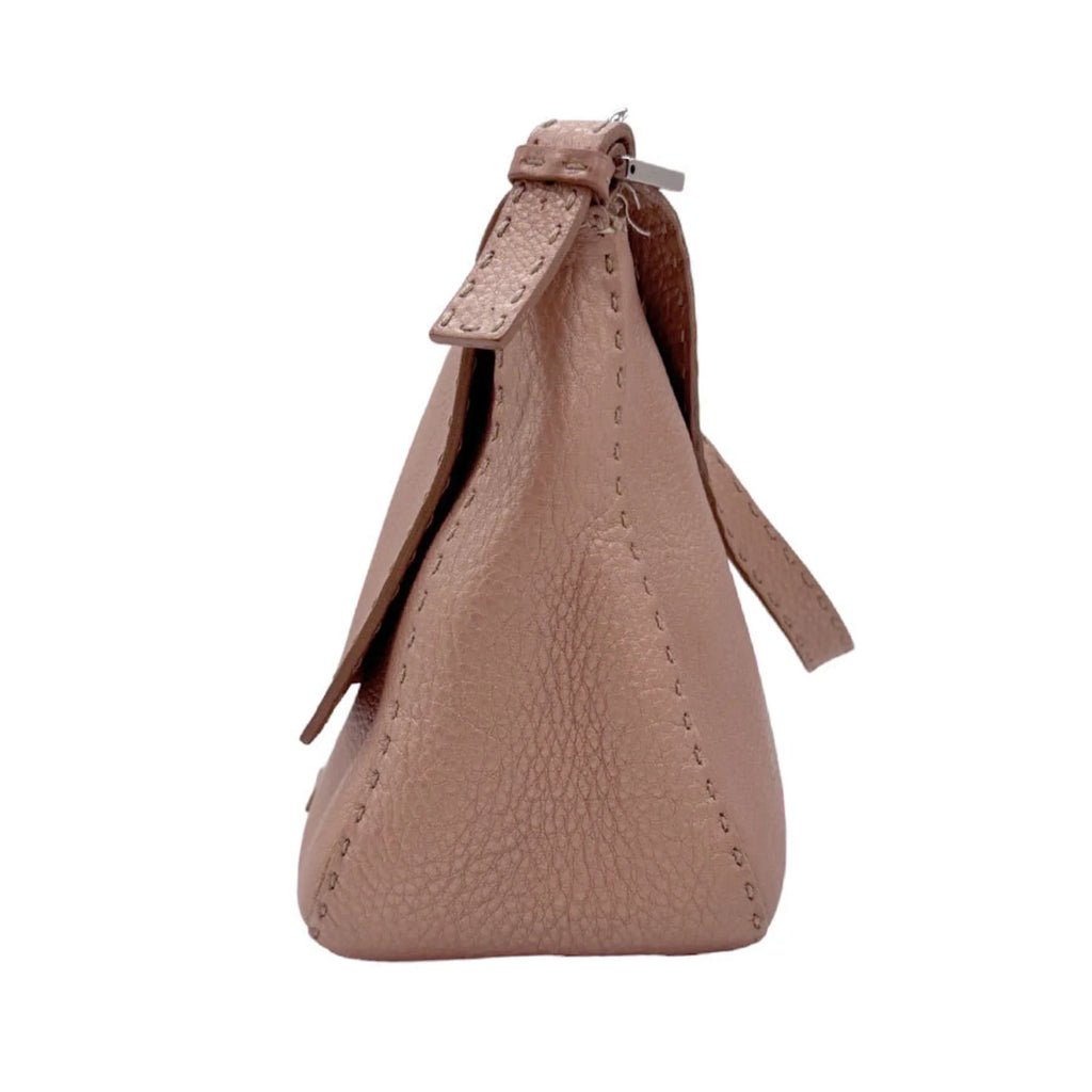 Shoulder (Good) z0591 Leather Bag Pre-Owned Pink Women's 2381-8BR102--039 Selleria Metallic