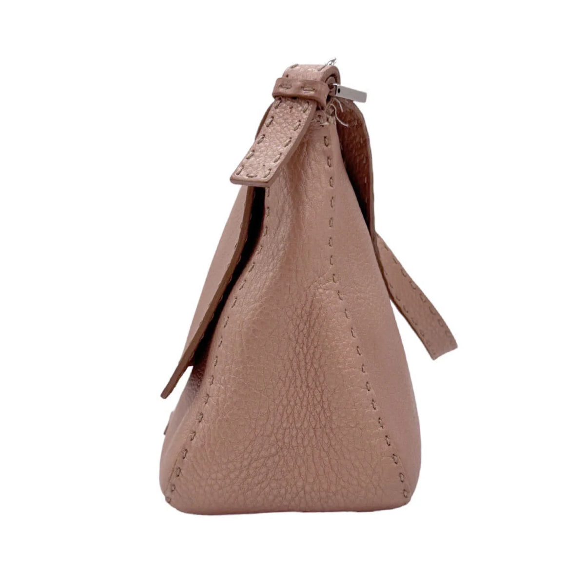 Shoulder (Good) z0591 Leather Bag Pre-Owned Pink Women's 2381-8BR102--039 Selleria Metallic