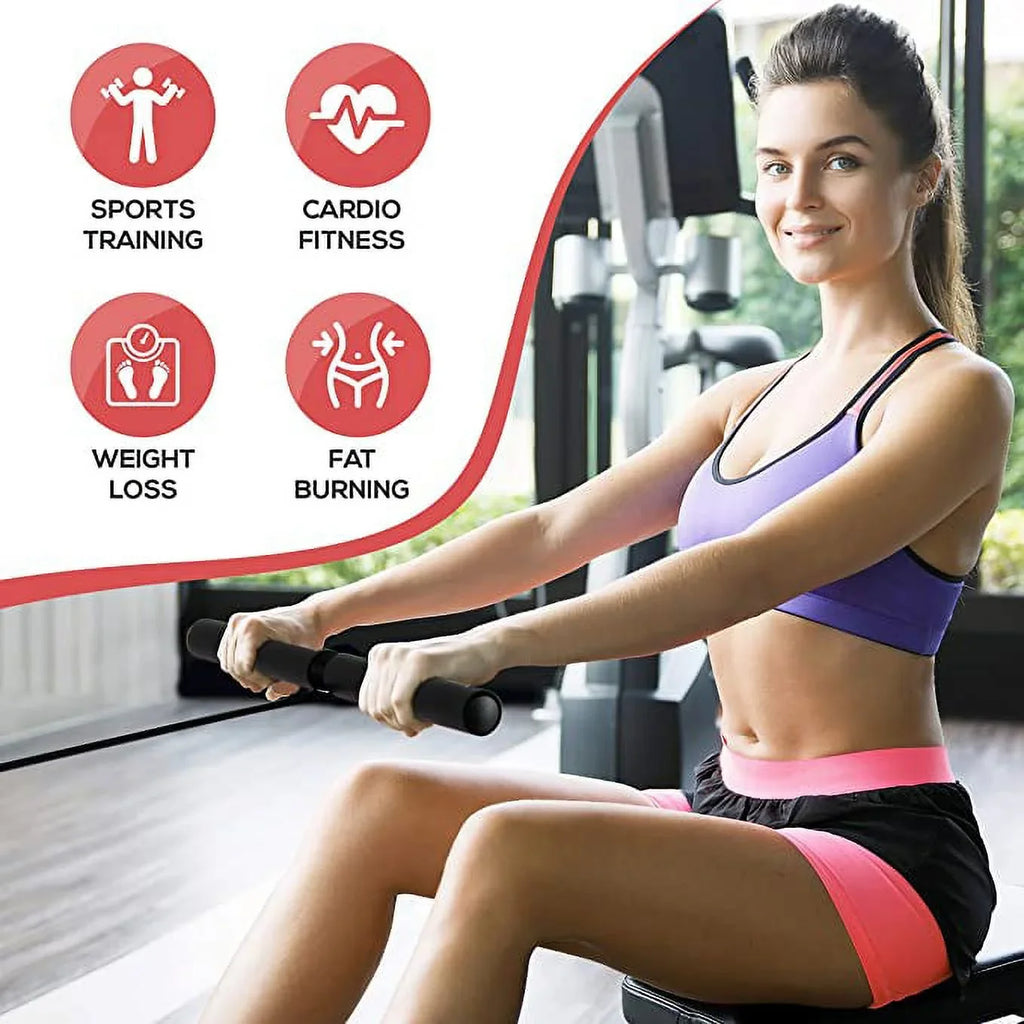 Machine Machine SereneLife Air Machine Exercise Selectable Resistance Magnetic Rowing for and Gym, Levels Rowing Rowing (8) (Black)