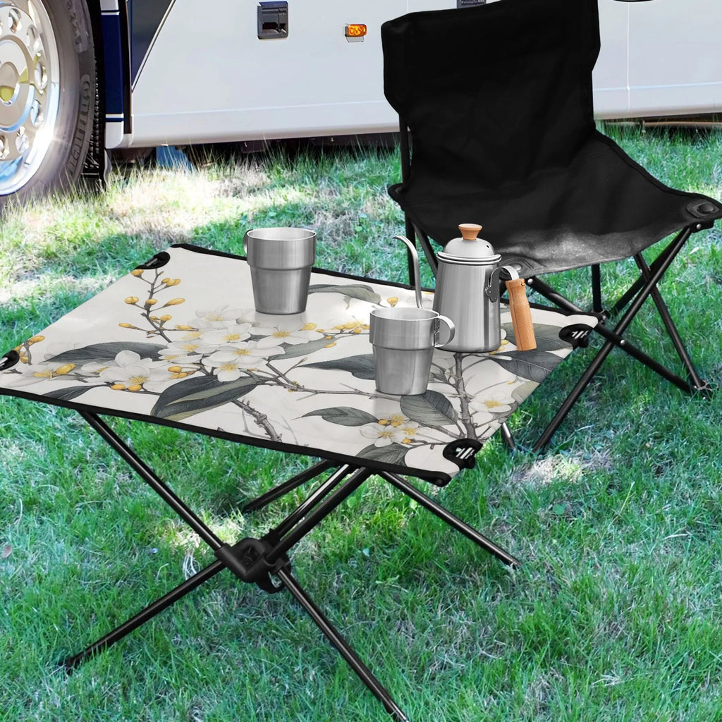 Jasmine with Compact Picnic Foldable Flowers Camping Storage Table Blooming Fishing Portable Hiking Outdoor Bag for Table Table Beach