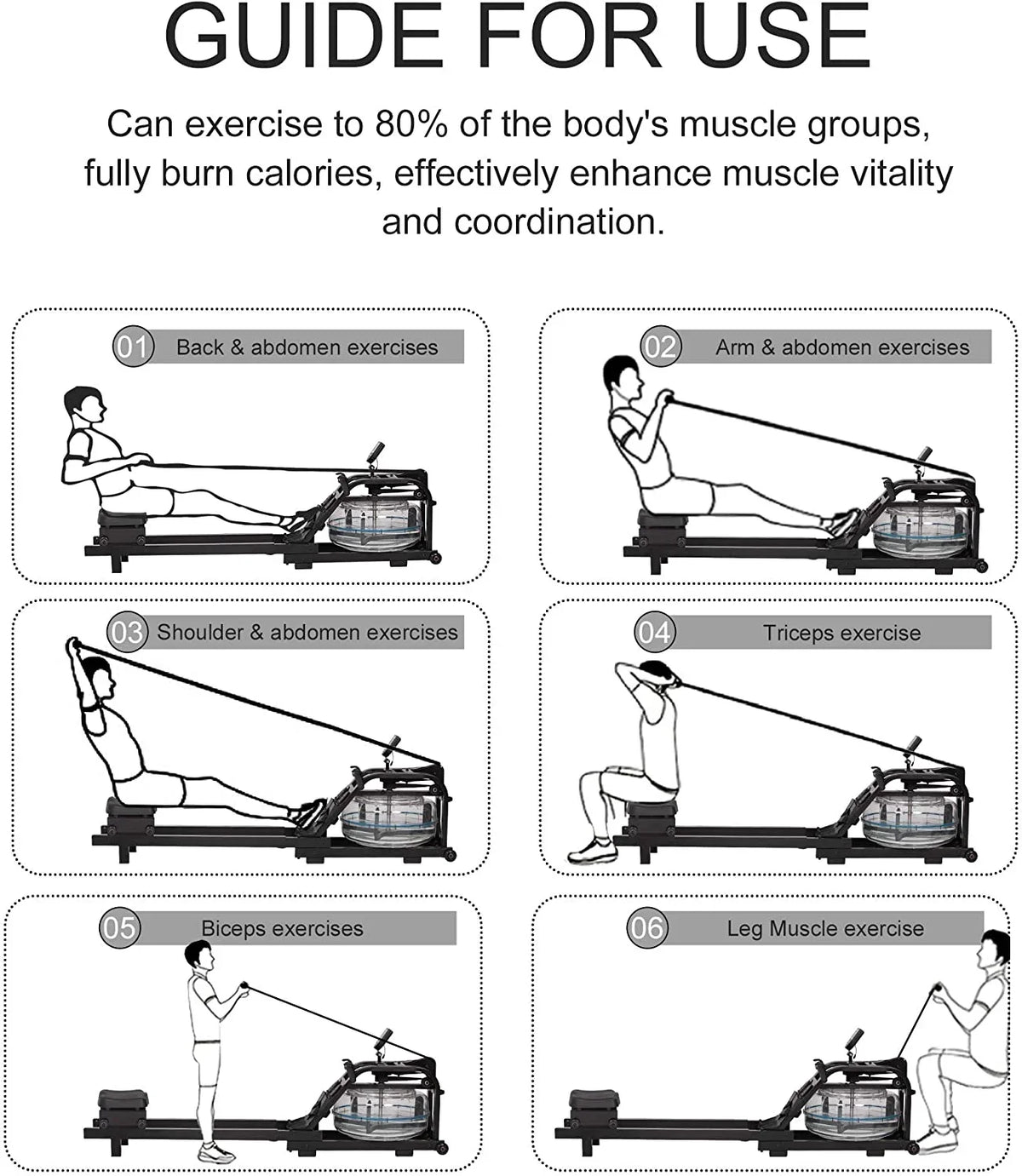 Moitor Resistace Body For With Exercise Gym Home Idoor Adjustable Traiig Whole Rower Moisture Equipmet Machie Rowig Moisture