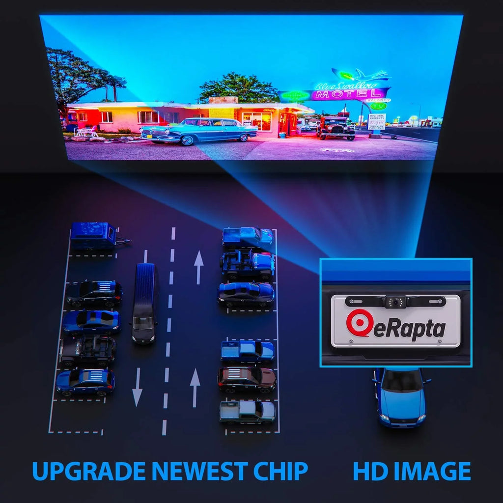 and Back Strong Camera 1080P Rear Pickup Sedans Truck Image Reversing Camera Wireless Up Monitor Parking Car for with Signal Hitch eRapta Backup ERT03 View Front