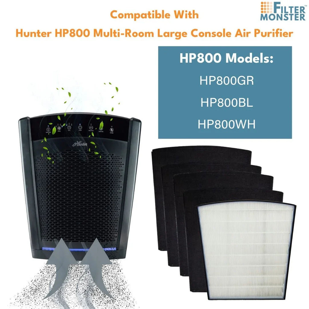 for - Series Pack Value Pre-Filters Replacement Purifier 1 Hunter Filter - Filter-Monster and Air HP800 True H-HF800- / Pre-Filter 4