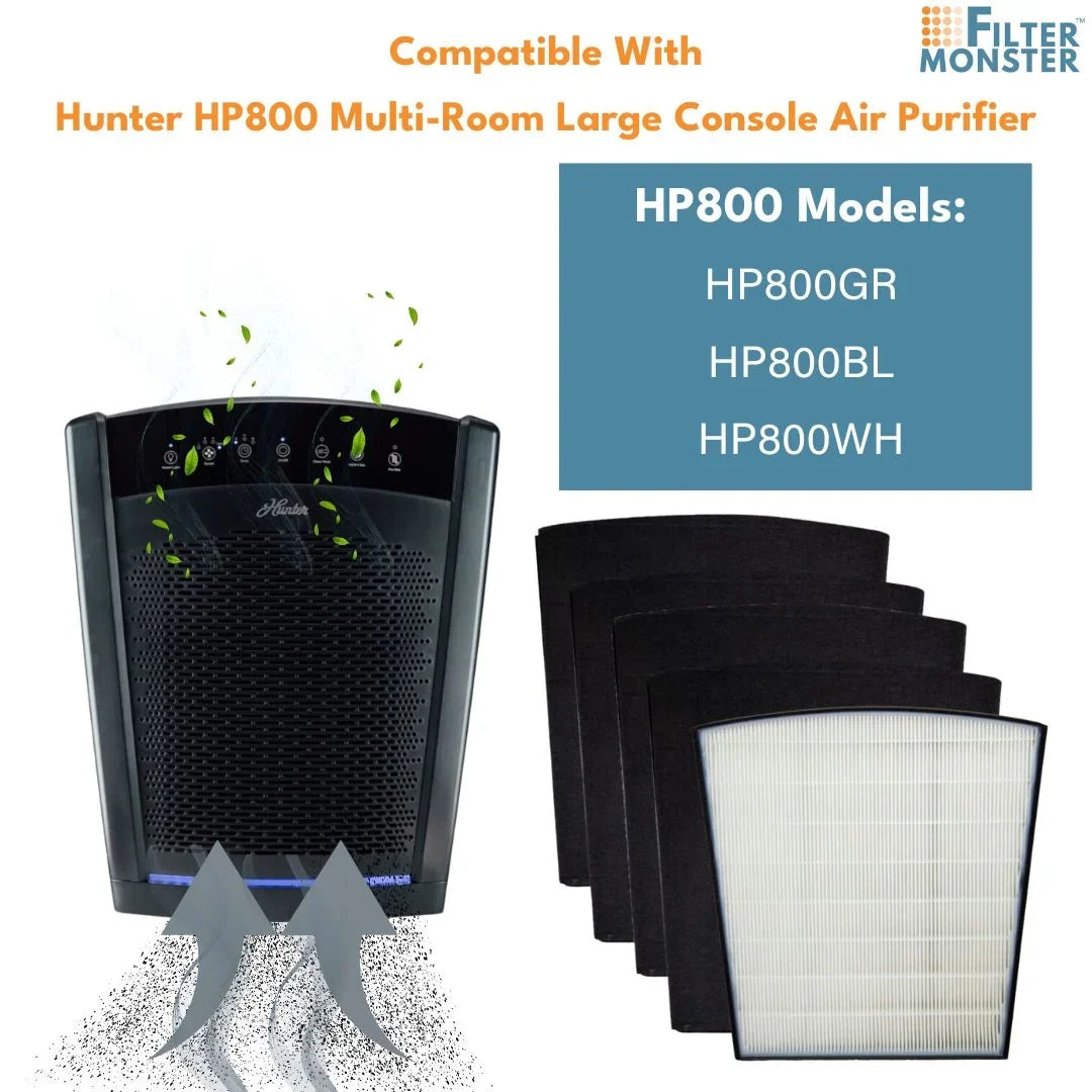 for - Series Pack Value Pre-Filters Replacement Purifier 1 Hunter Filter - Filter-Monster and Air HP800 True H-HF800- / Pre-Filter 4