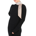 Tory Tie Burch Twill Peach Scarf Winter Silk Twilly Basketweave Ribbon