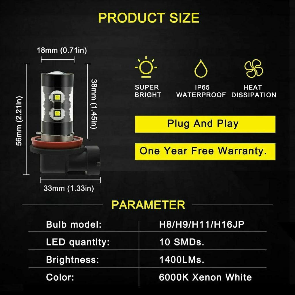 H8 4pcs Lights H11 2018 Fog Headlight D4S Bulbs Led -5 for Mazda