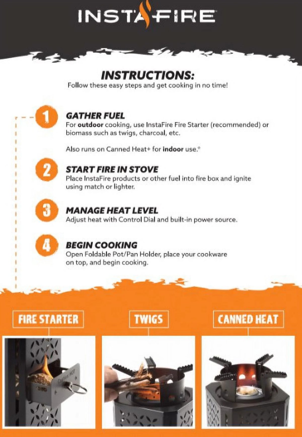 Outdoor Inferno Biomass Emergency, Pro Stove (off-Grid, Camping) Fuel InstaFire New