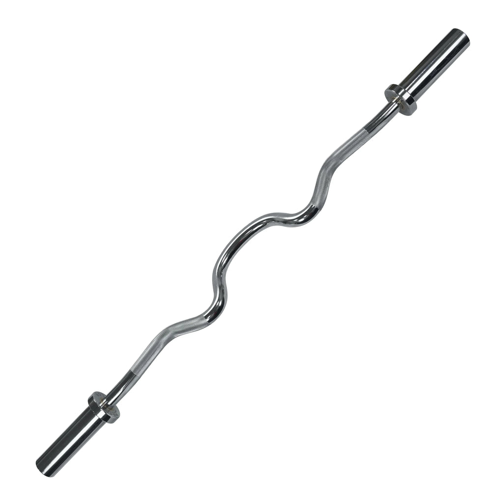 Body Valor -28mm Arm Hand Curls Fitness 47" Triceps Bar Workout Knurled Streel Curl and Upper for Grip