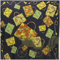 Kelly's Caleche" Carriage Scarf Hermes Black Pre-Owned Carre en 90 "kelly (Good) Silk Muffler Women's