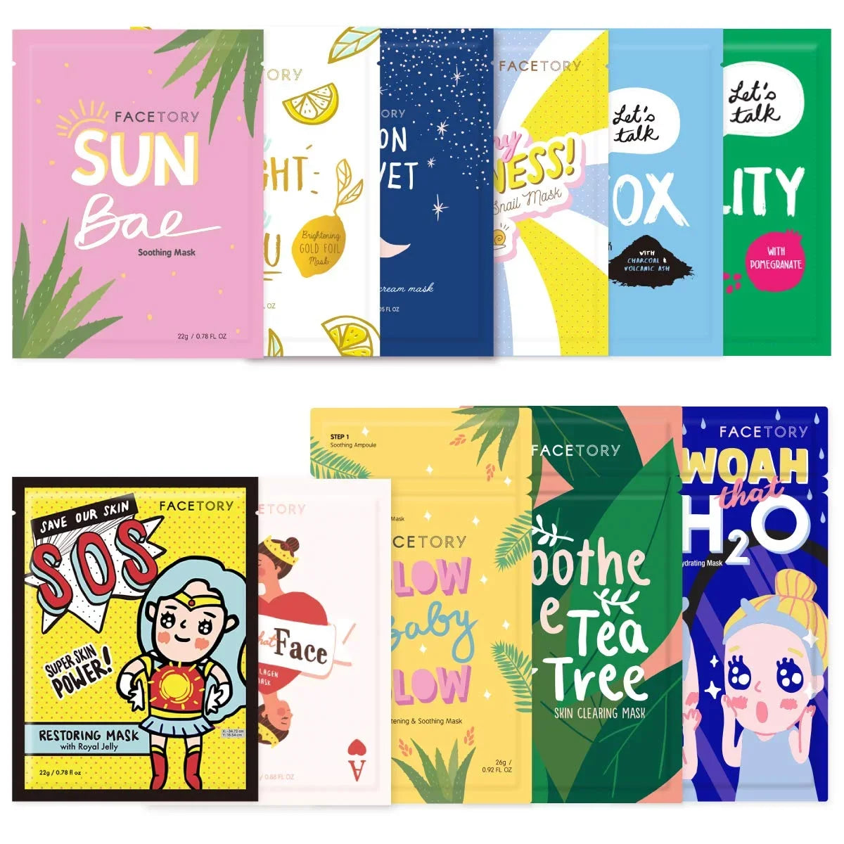 Mask - Facial Count FaceTory 11 Variety Collection Pack Mask Sheet Sheet 11