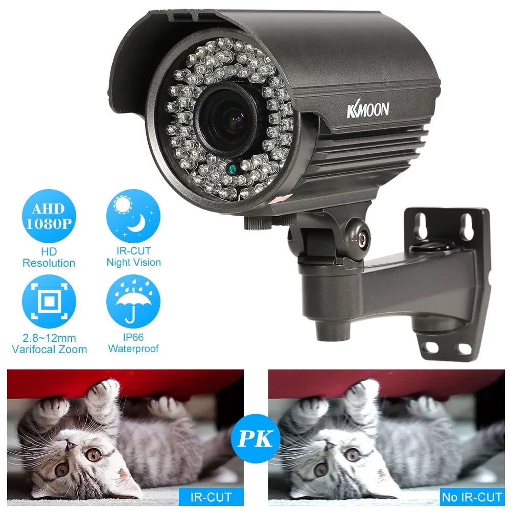 1080P Night Sony 72 Outdoor Camera Zoom 2.8~12mm Analog Bullet Varifocal Manual - Lens Climaticproof for Walmeck 1/3” Vision 2.0MP System Indoor