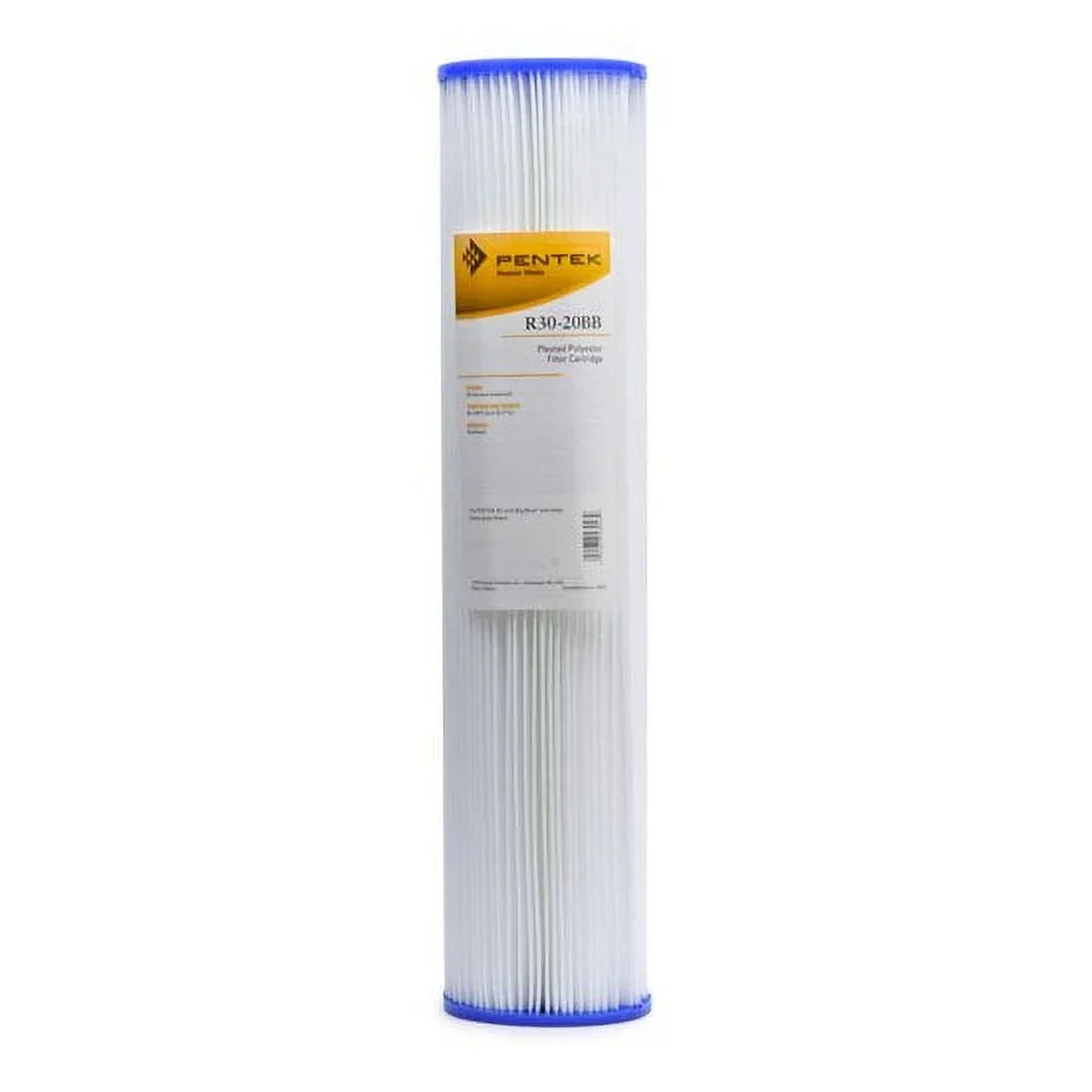 Filter x Pleated 30 Pentek 4-1/2", R30-20BB 20" Cartridge, Polyester Microns