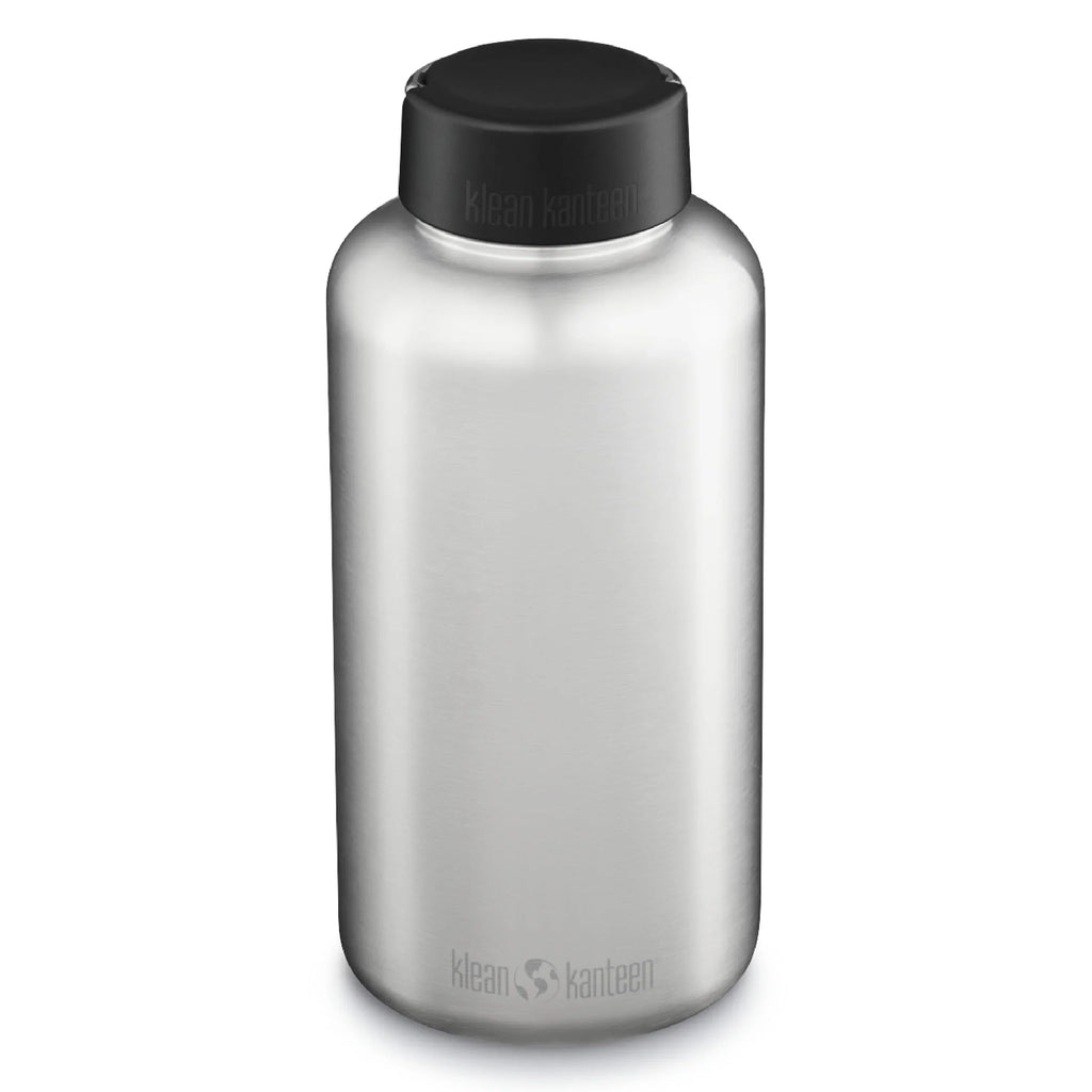 Brushed w/Wide Stainless 64oz, Wide Loop Kanteen Cap, Klean