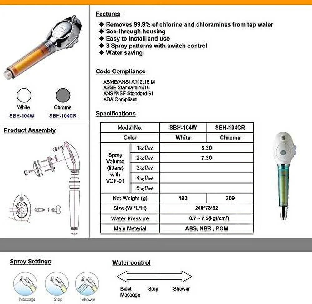 included up water head high - and - with - removes 99.9% shower flow chloramines shower by to filter filters of pressure low 2 chlorine