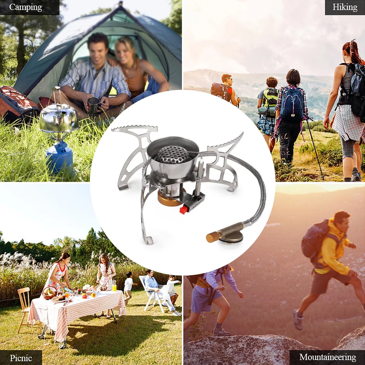 Lixada for Portable Windproof Outdoor Adventures Stove, Cooking Backpacking Stove