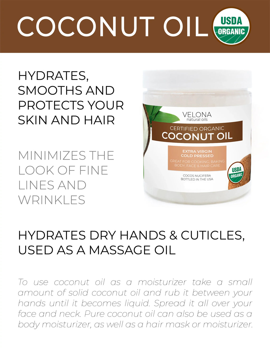oz Food Skin, - Face, Certified in Hair Cold Body, Virgin, Extra Grade | Extra Organic | Oil Results Care Enjoy | 64 Velona Cosmetic and jar Coconut - Today Use Virgin | Pressed |