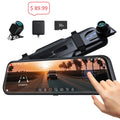 with Monitor Cars&Trucks, Mirror Camera Mode, Parking 32GB 24H include Cam, and 10" Vision, Driving Free Pelsee Rear View Voice for Card Dash w/ Assistant 2.5K Control, Smart Mirror Night