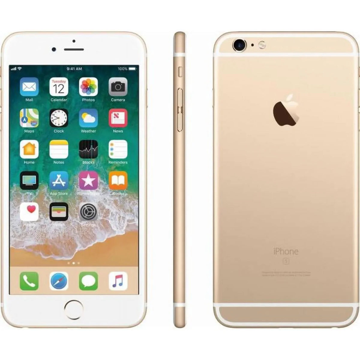 Unlocked Apple iPhone 4G Pre-Owned Plus, 16GB 6S (Refurbished: Gold, - Good)