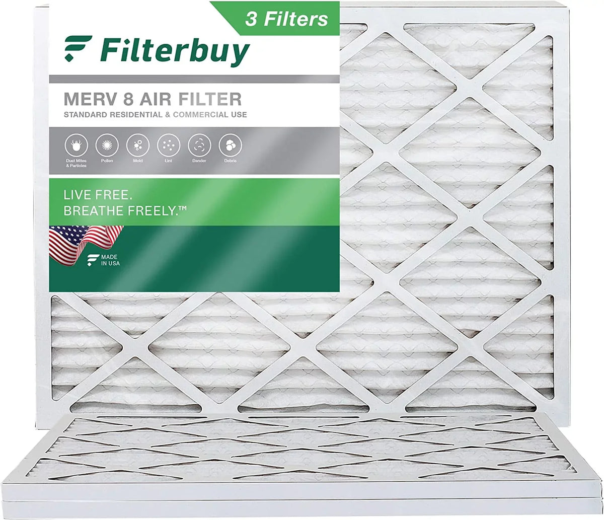 Furnace (3-Pack) 8 Filterbuy Filters Pleated Air 24x25x1