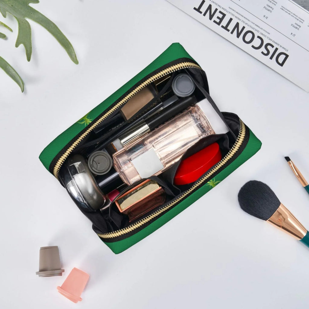 Travel Toiletry Funny Bag Makeup Purse Gift Pouch Leather Cosmetic Organizer Portable Bag Grinch Storage