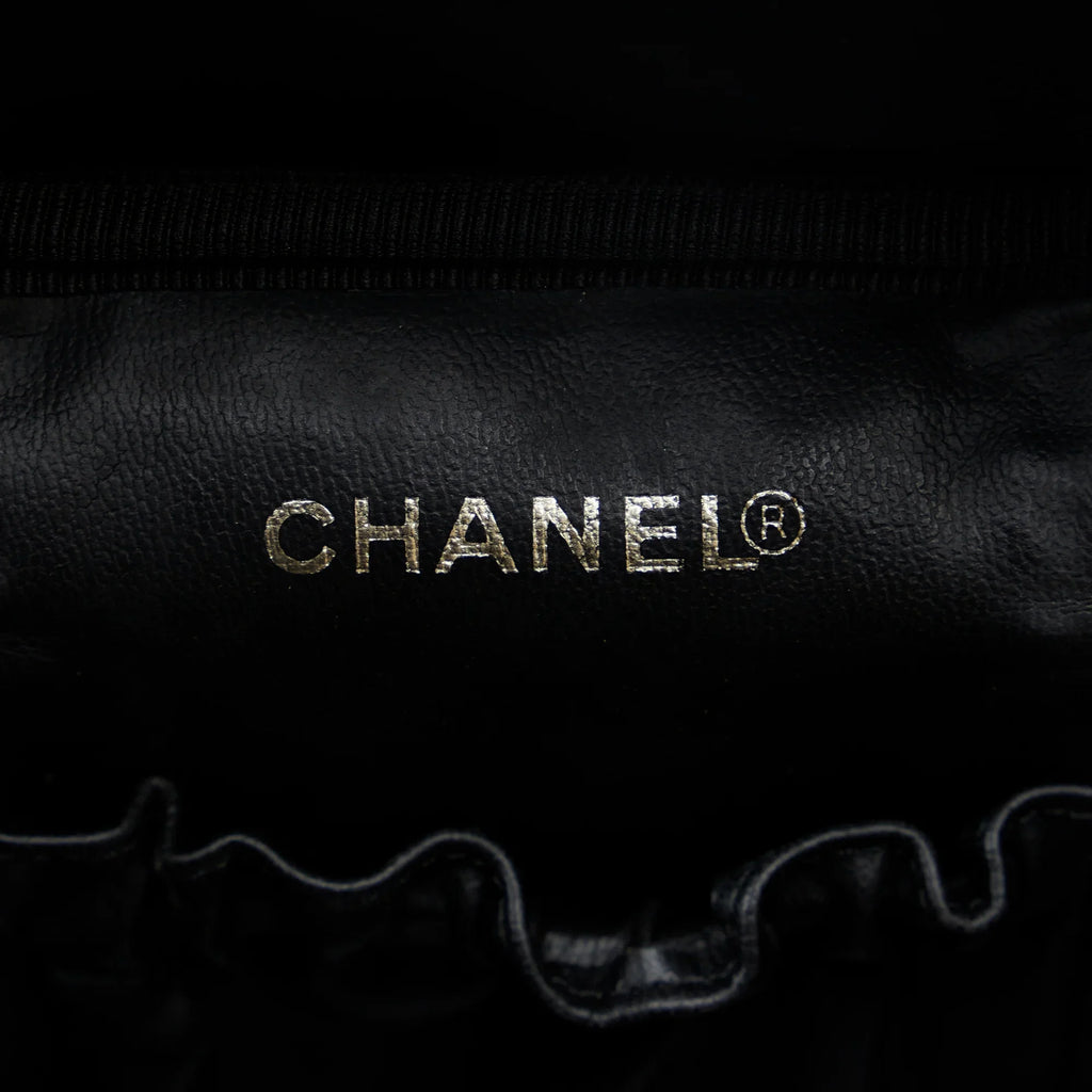 Bag Pre-Owned Caviar Unisex Vanity Leather (Good) Black Chanel Authenticated