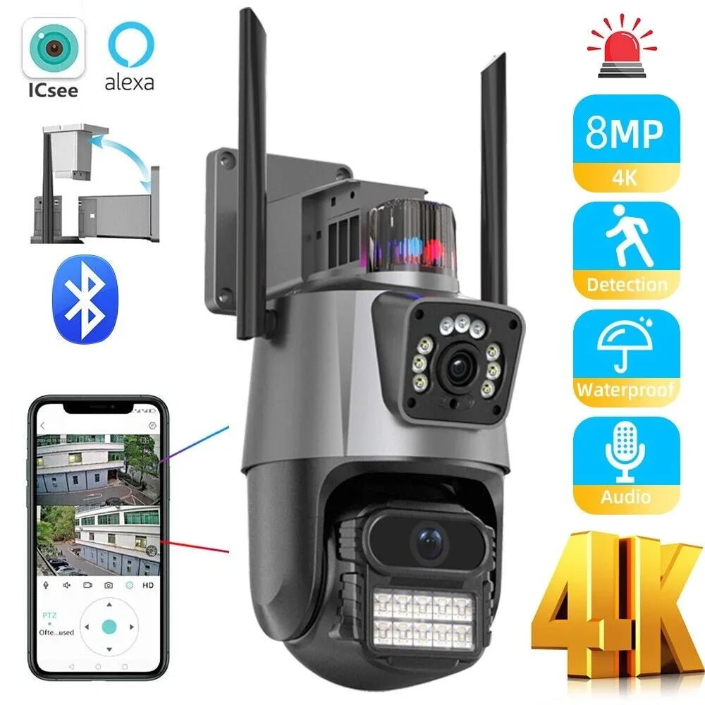 Dual Camera Moistureproof 1080P Antenna Real-time Audio Enhanced Two-Way Outdoor IP66 Card Slot