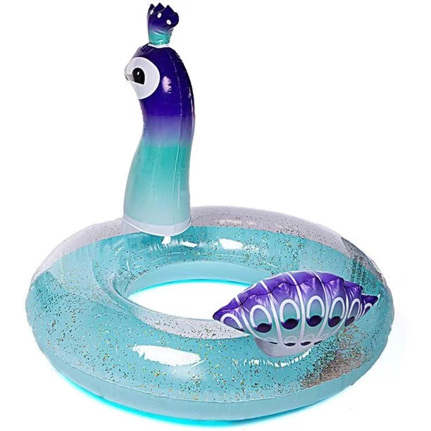 Alin Raft Swimming Party for Moisture Designed Inflatable Decorative Peacock Float Kids Inch Glitter Toys Beach Valves Fast Summer Game with Pool | Lounge Pool 48