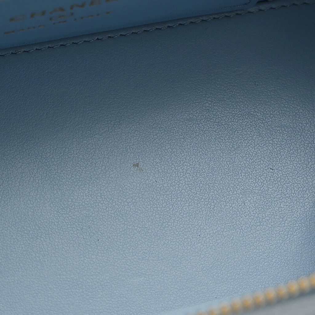 Blue Gold Pre-Owned Bag AP2805 Caviar Skin Logo Vanity (Good) Handle Shoulder Hardware Chanel
