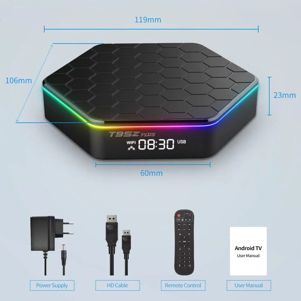 64GB Video Stream Smart Quad Box KingFurt Memory 6K 12.0 Core Android Plus Player 8K T95Z 2023
