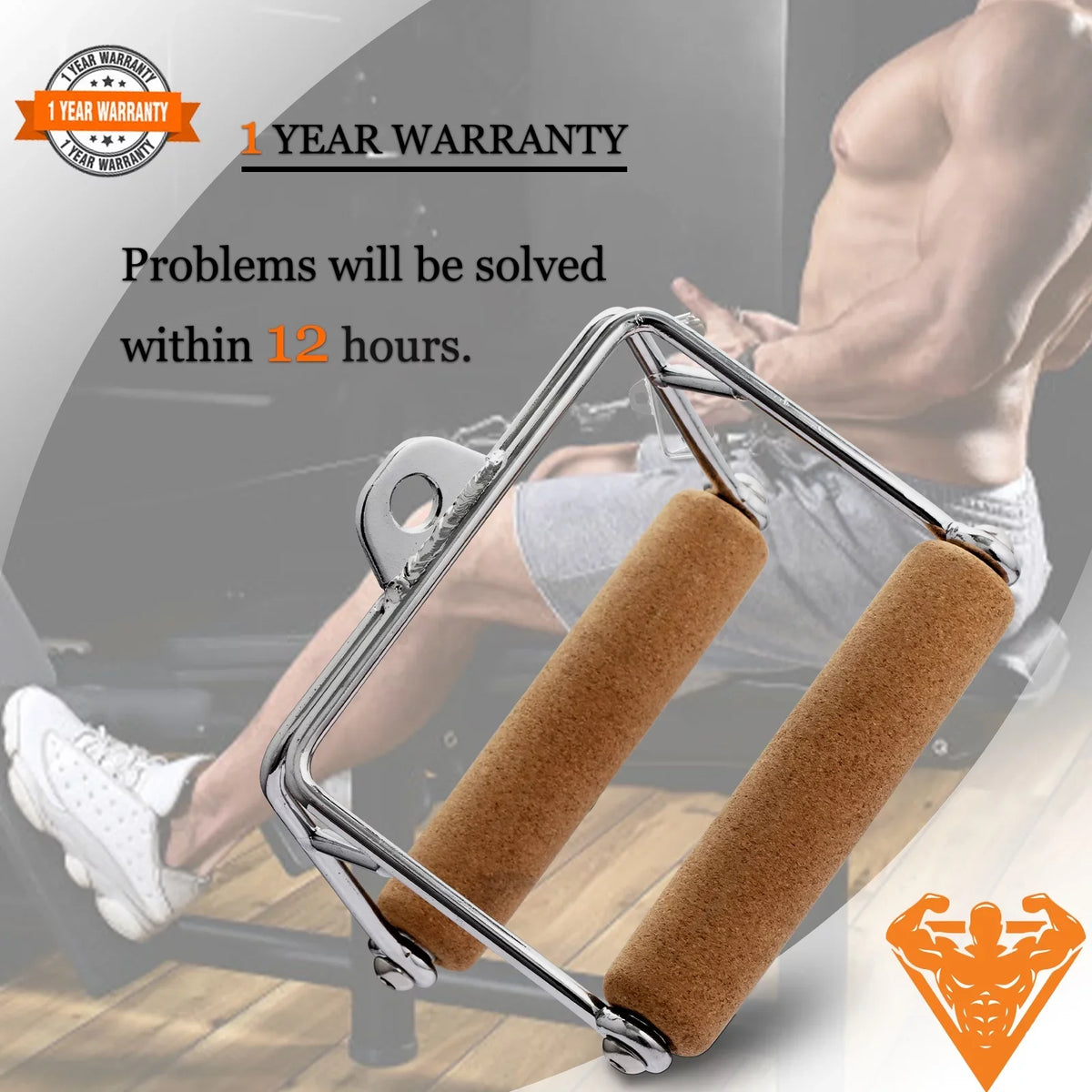 Gym Machine Ymam.Light Home Row Cable Non-Slip For Natural D Grip Handle, V Handles Tight Cork Handle Row Pulldown Handles, Attachment Double
