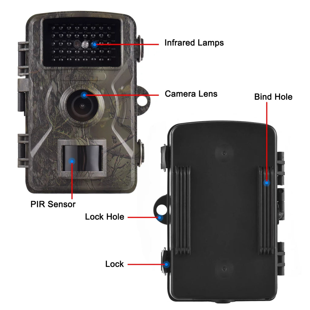 IP66 1080P Activated Camera Inch Time Eccomum Screen Camera Infrared Camera with Tracking Trigger Supports Trail Motion Night Color Moistureproof 2.0 16MP 0.8s Wildlife Vision