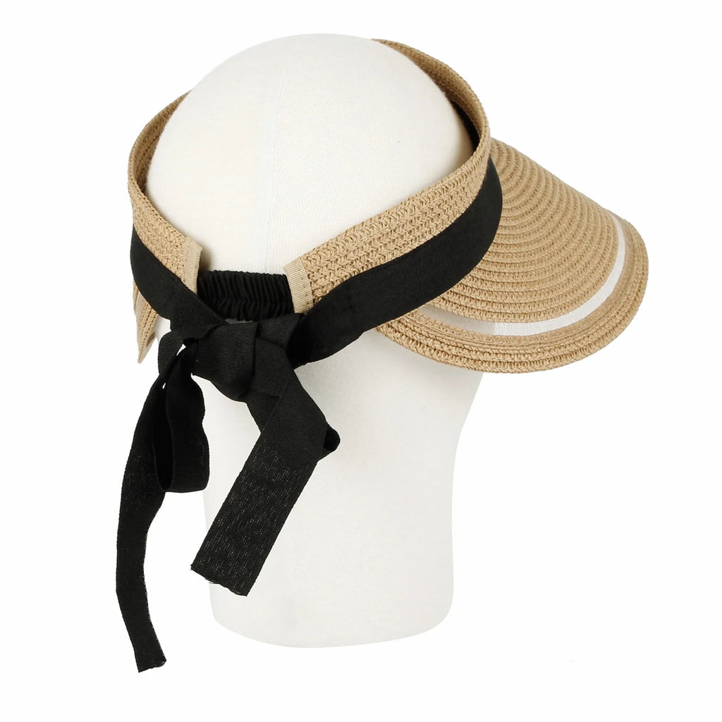 Packable Womens Sun (Beige) Hat Beach SLV1280 Brim Wide Summer Visor