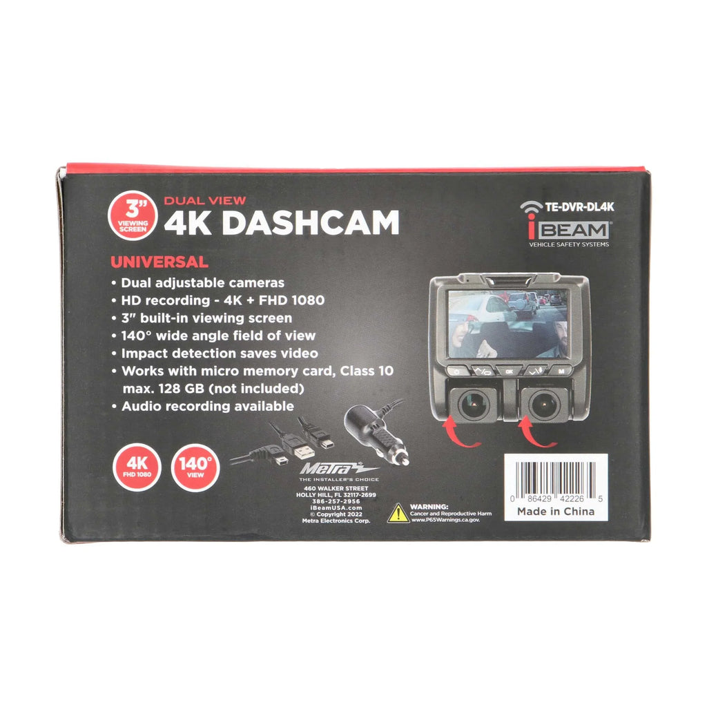 & Dash iBeam Screen w/ 3" Dual-View 4K --DL4K Viewing Camera Built-in