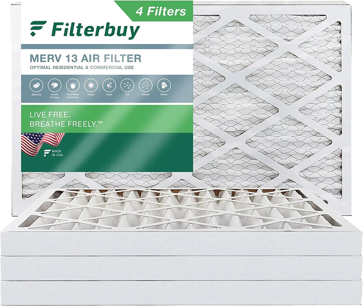 Furnace 12x36x2 Air (4-Pack) 13 Filters Pleated Filterbuy