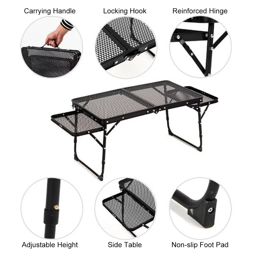 Folding Table Picnic Prep Food Station Camping Table Cooking Lixada