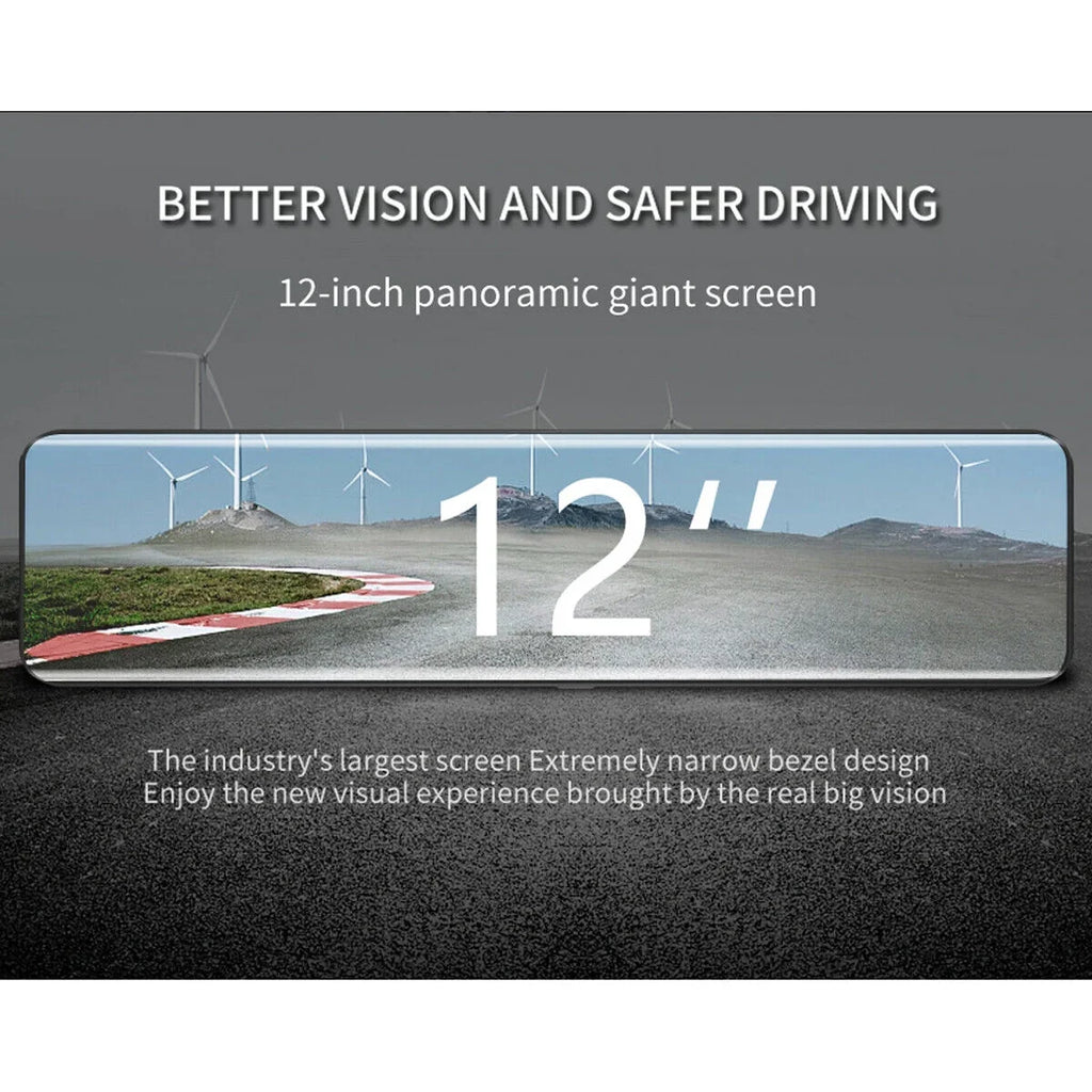 Full Angle, Camera Backup Night Camera Screen Touch Dash Mirror Cam View Parking and Starlight 170° Wide Car Camera Moistureproof Front Monitor 12" 4K Large Backup Rear Vision,