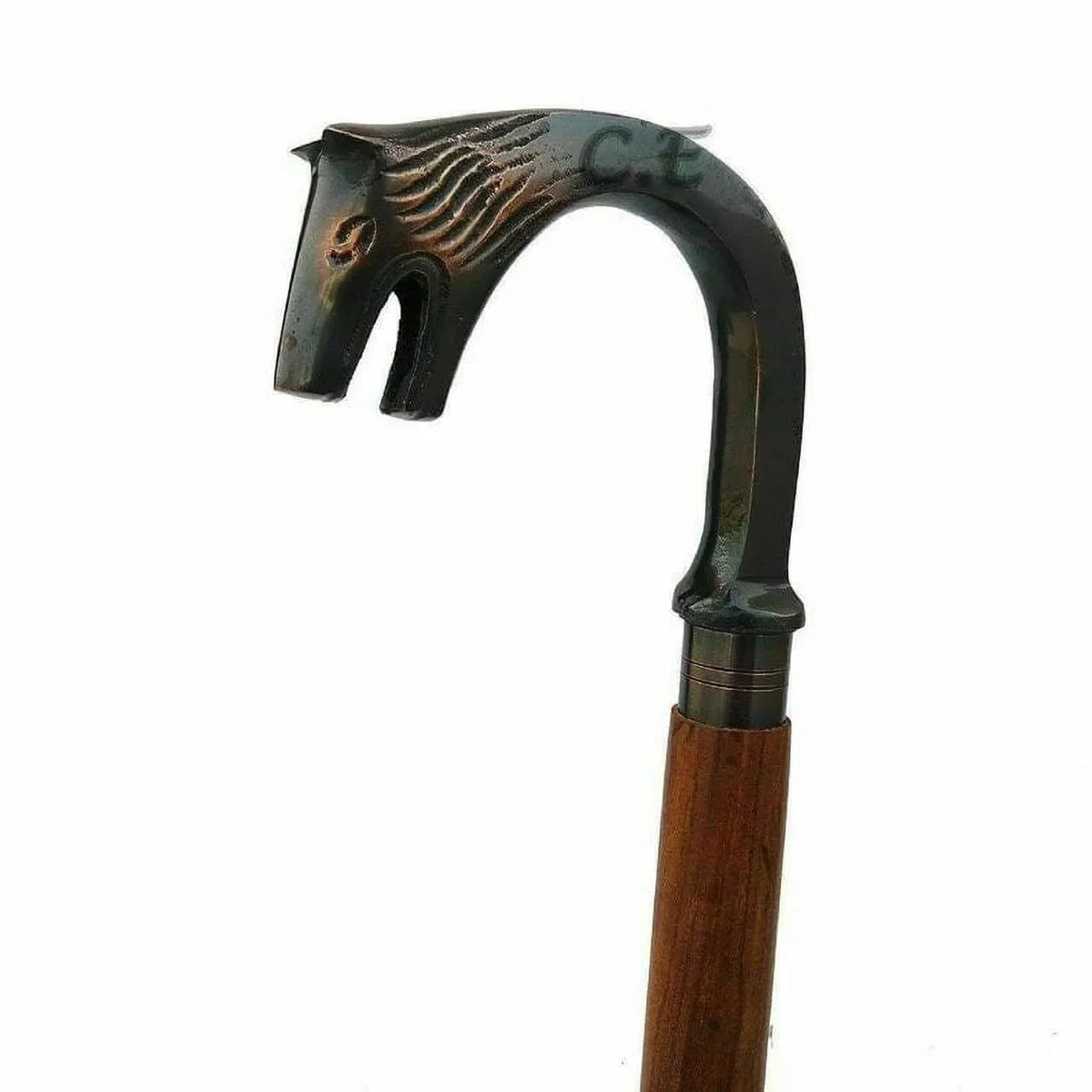 Men Plated Canes Cane Premium Solid & Brown Antique Polished Walking Walking Buffed Elephant Women Beautiful Handle Shaft Stick Crutches for & Inlayed Brass
