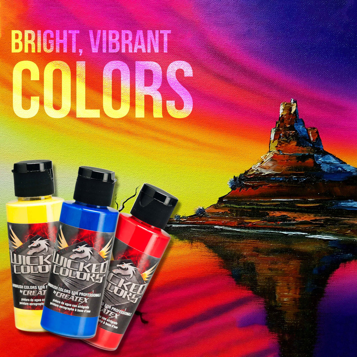 Master Airbrush Kit Colors -20, Wicked Master Createx with E91 Air & Hose 6 S68, Professional Compressor G22,