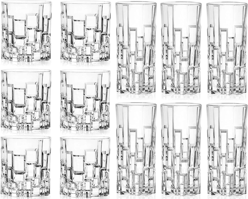 Highball oz 1 & Tumbler Crystal Drinkware 11 of Whiskey Pack Cristalleria 12 oz, Glass 11.5 Italiana Count Set